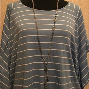 New Blue Paradise Poncho Blouse